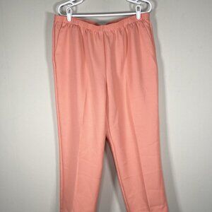 Alfred Dunner Pants Women's 16W Elastic High Rise Salmon Pink Casual
